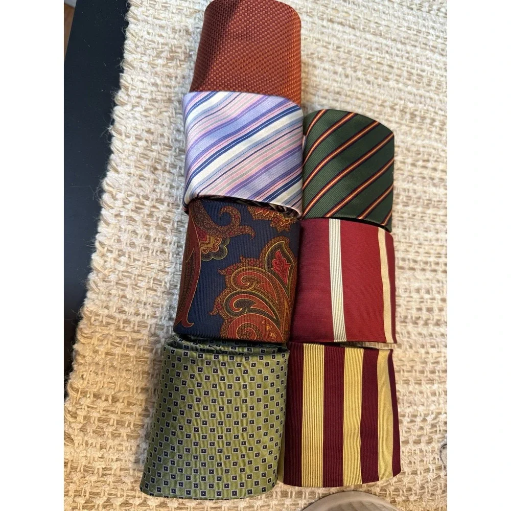 Brooks Brothers Men's Multicolor Silk Tie Lot of 7 Classic Woven Striped